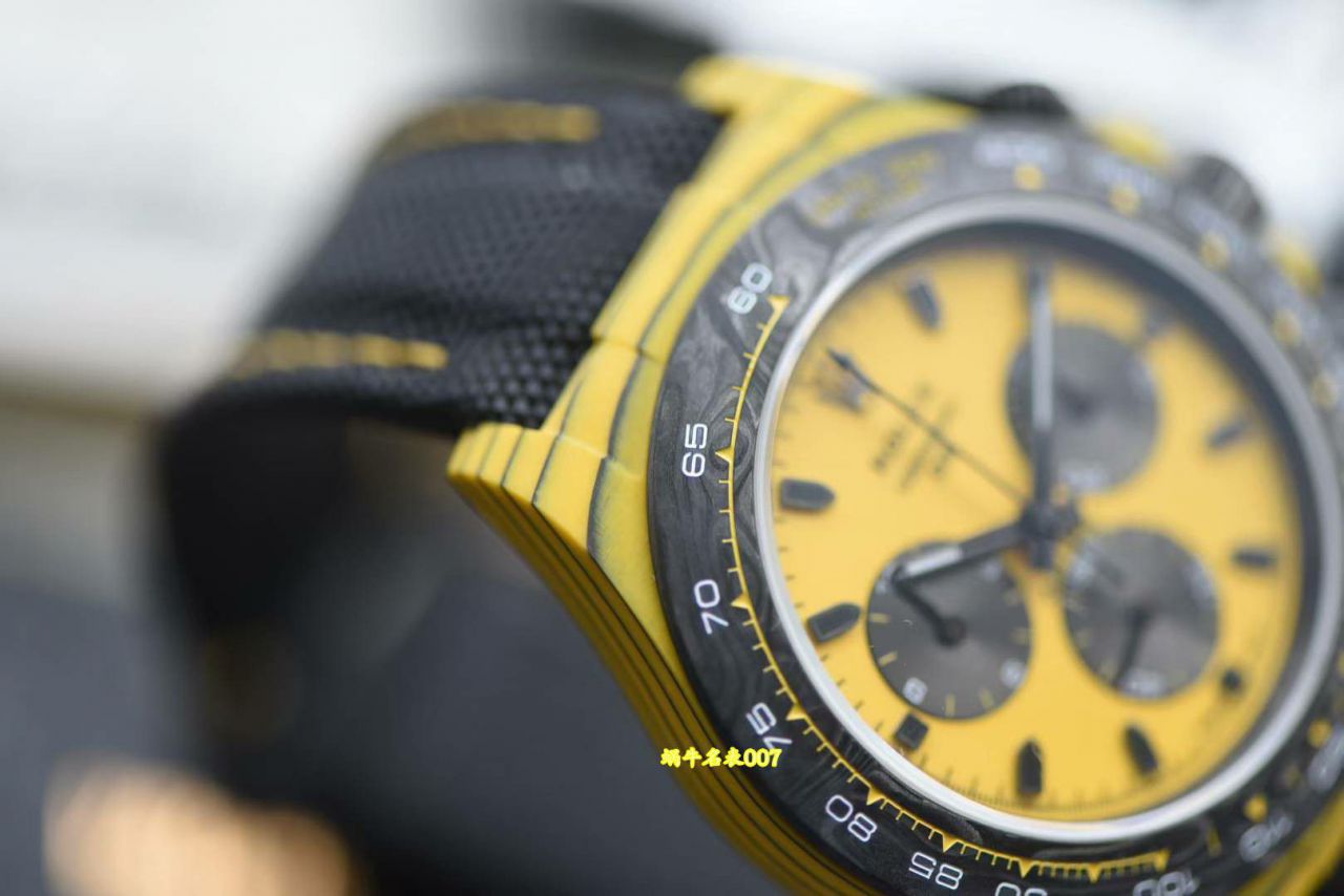   watch review N Factory Diw  Customized version ROLEX  Daytona  Bumblebee  carbon fiber 壳 watches  / R1017