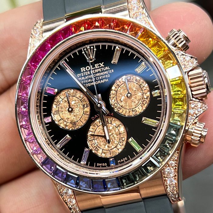 CBD Rolex TOP clone  Private  Customized  Daytona  series 40mm Rainbow Daytona  Sand golden eye  watch