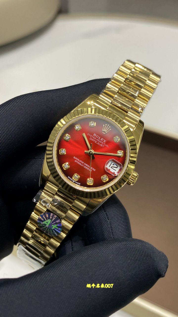 A+ 31mm Snake Year Limited Edition Gradient Red  Rolex Datejust  Women watch278289RBR-0028，278278-0049，M278288RBR-0041 / R1027