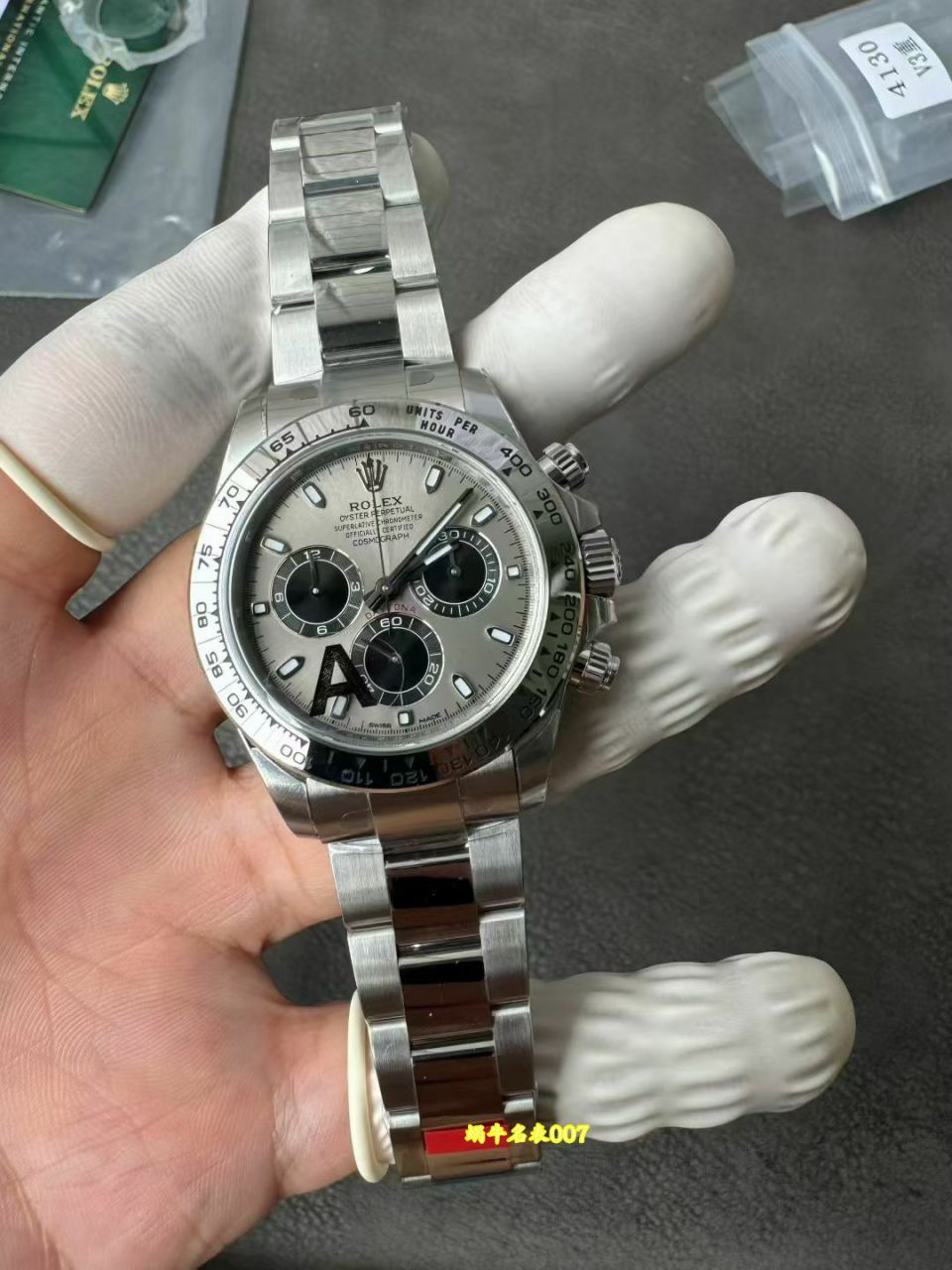 VS Dandong 4130  Matching weight version 183g Platinum  Daytona Rolex TOP clone watch m116509-0072 watches  / R1030