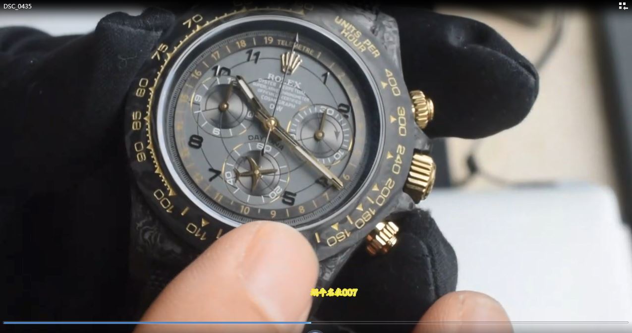 视频评测N厂出品DIW碳纤维劳力士4130迪通拿广州一比一复刻手表 /  