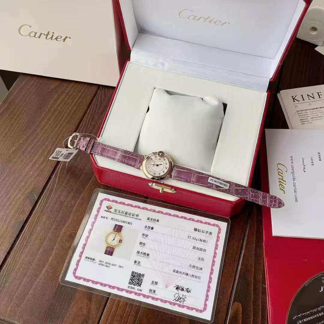 原单真钻女表卡地亚蓝气球系列WE902040腕表 / 