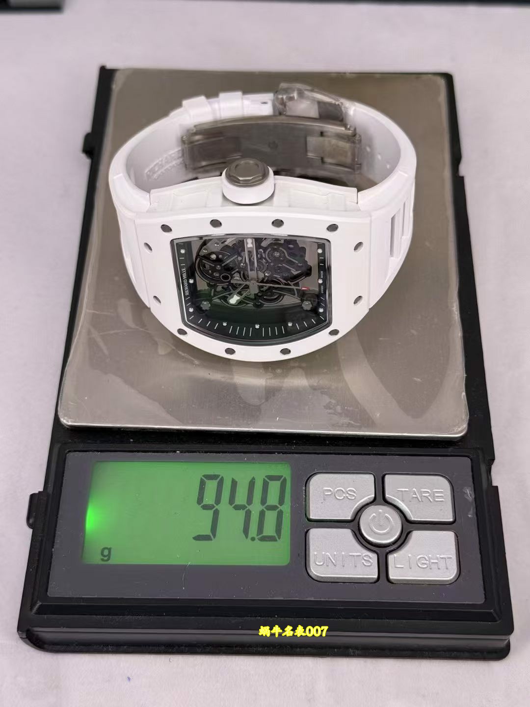 高端定制 小贵 Richard Mille RM 055理查德米勒表RM055白陶瓷 原装数据钛包胶壳套vaucher机芯 /  