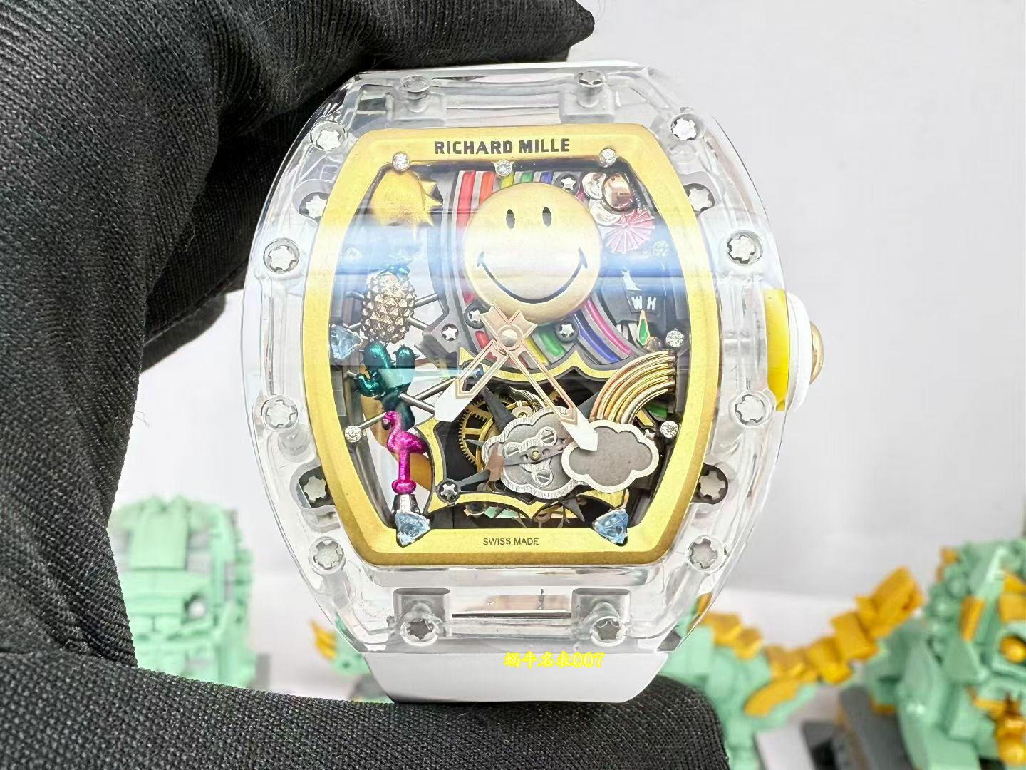 Richard Mille 蓝宝石水晶 RM88笑脸 RM088限量版 理查德顶级复刻手表 /  