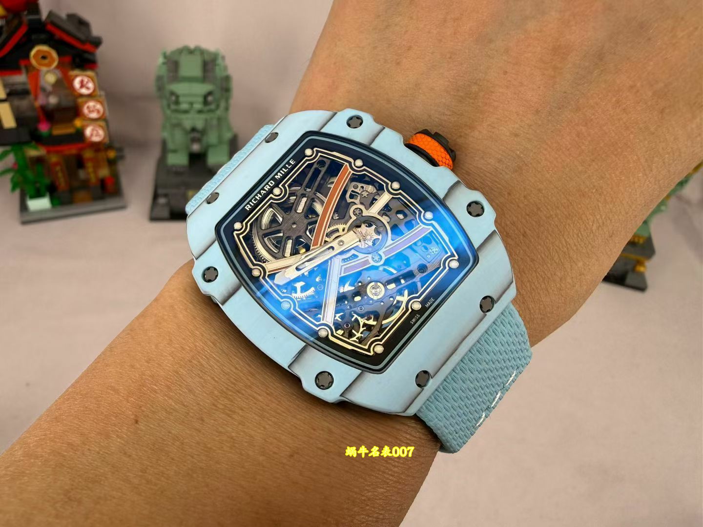 高端定制 Richard Mille新款定制版RM67-02 蒂芙尼蓝理查德米勒RM 67-02 一比一复刻手表 /  