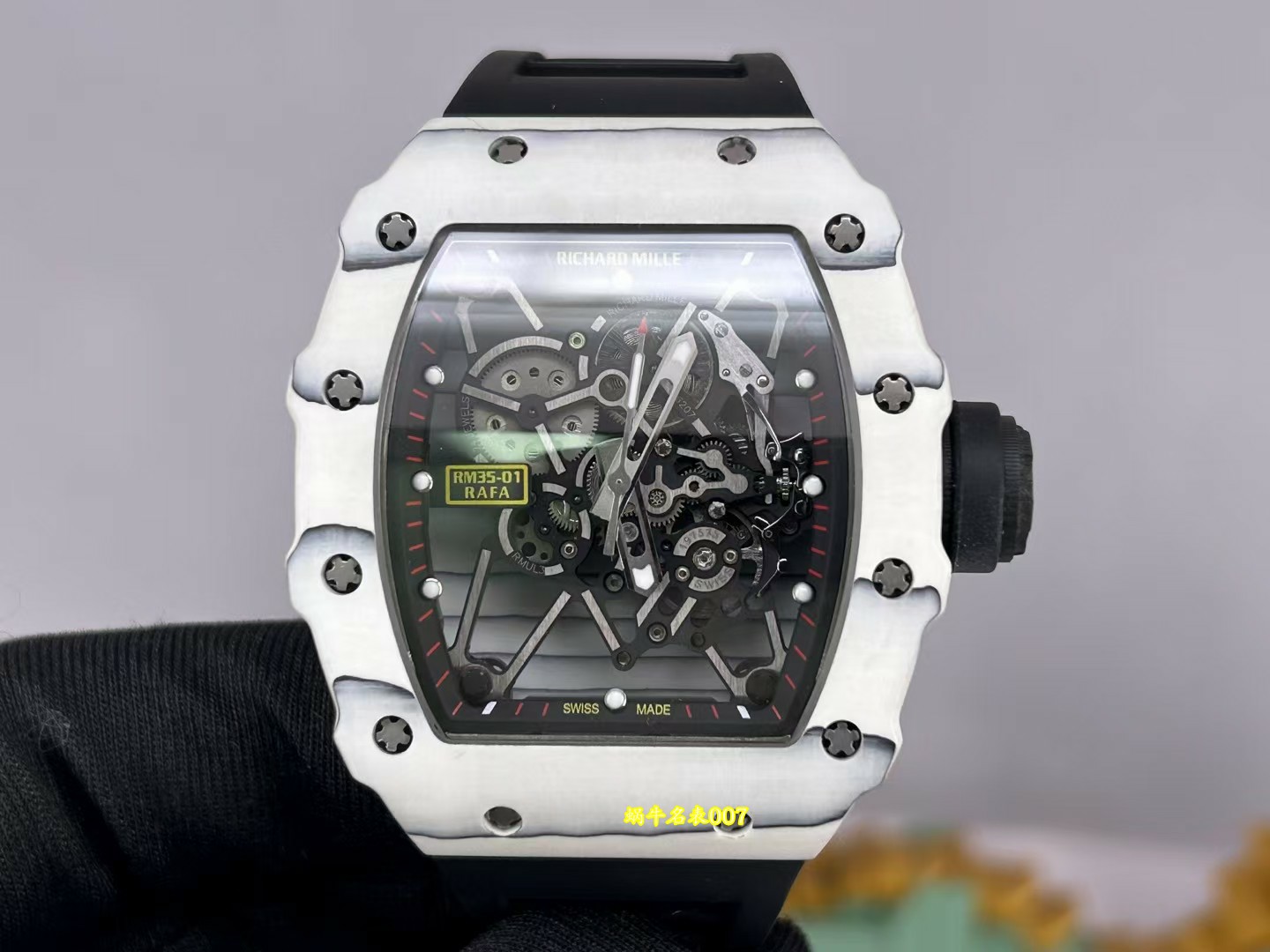 Richard Mille 白碳纤维RM35-01高端定制理查德米勒vaucher机芯 RM 35-01手表 /  