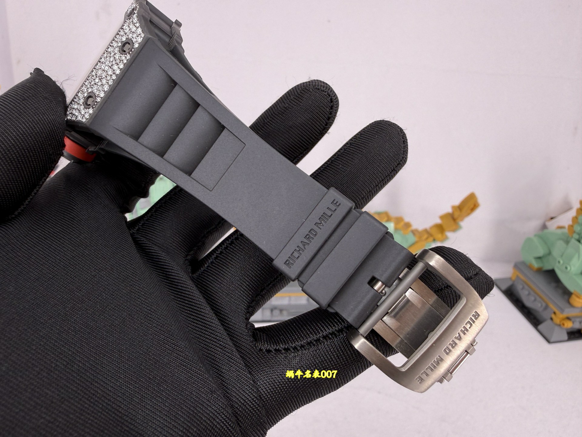 私人定制版 黑魔RM35-02雪花钻 真vaucher机芯 Richard Mille 改装手表 /  