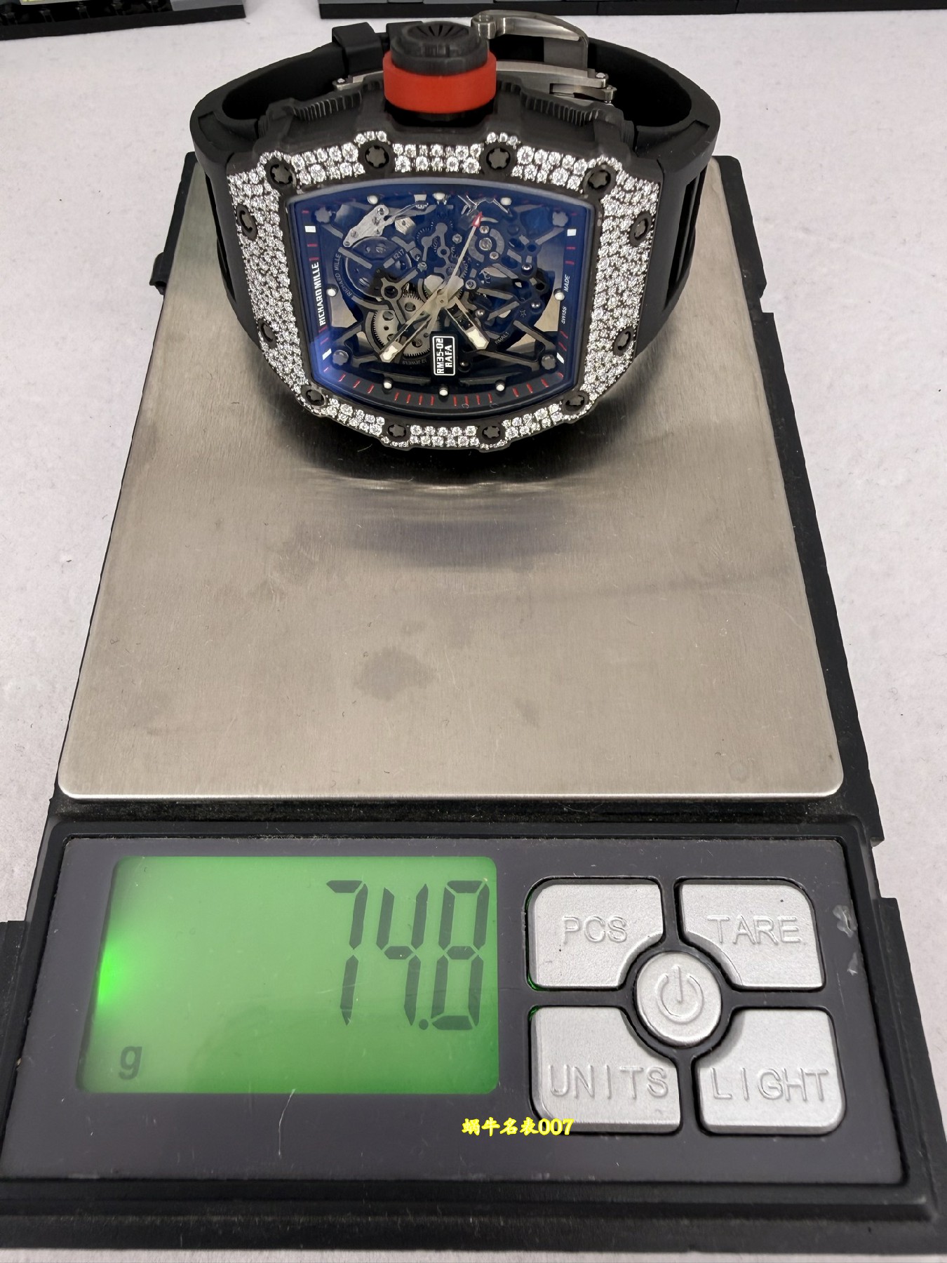 私人定制版 黑魔RM35-02雪花钻 真vaucher机芯 Richard Mille 改装手表 /  
