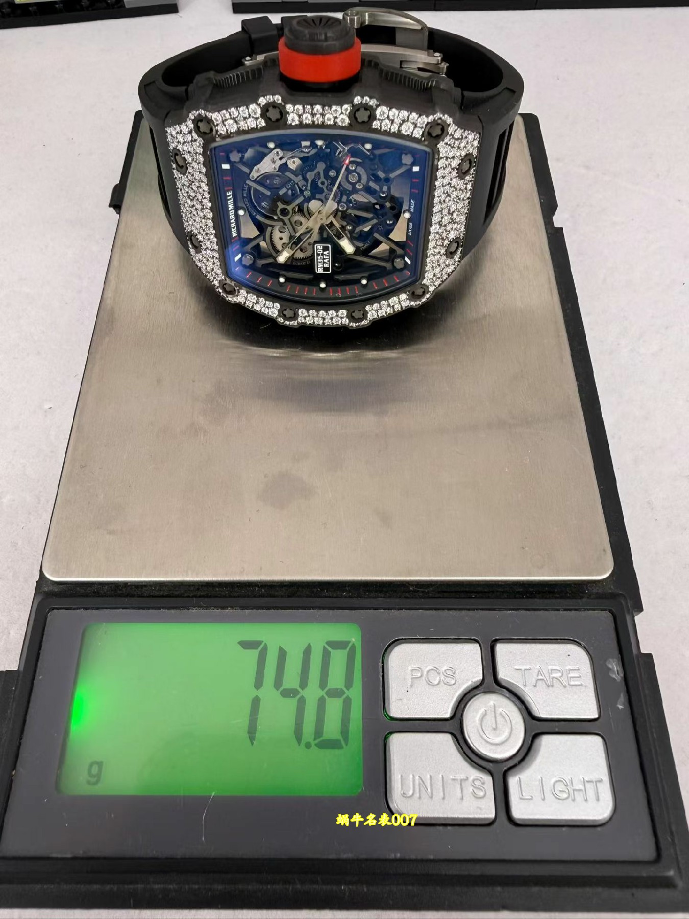 私人定制版 黑魔RM35-02雪花钻 真vaucher机芯 Richard Mille 改装手表 /  