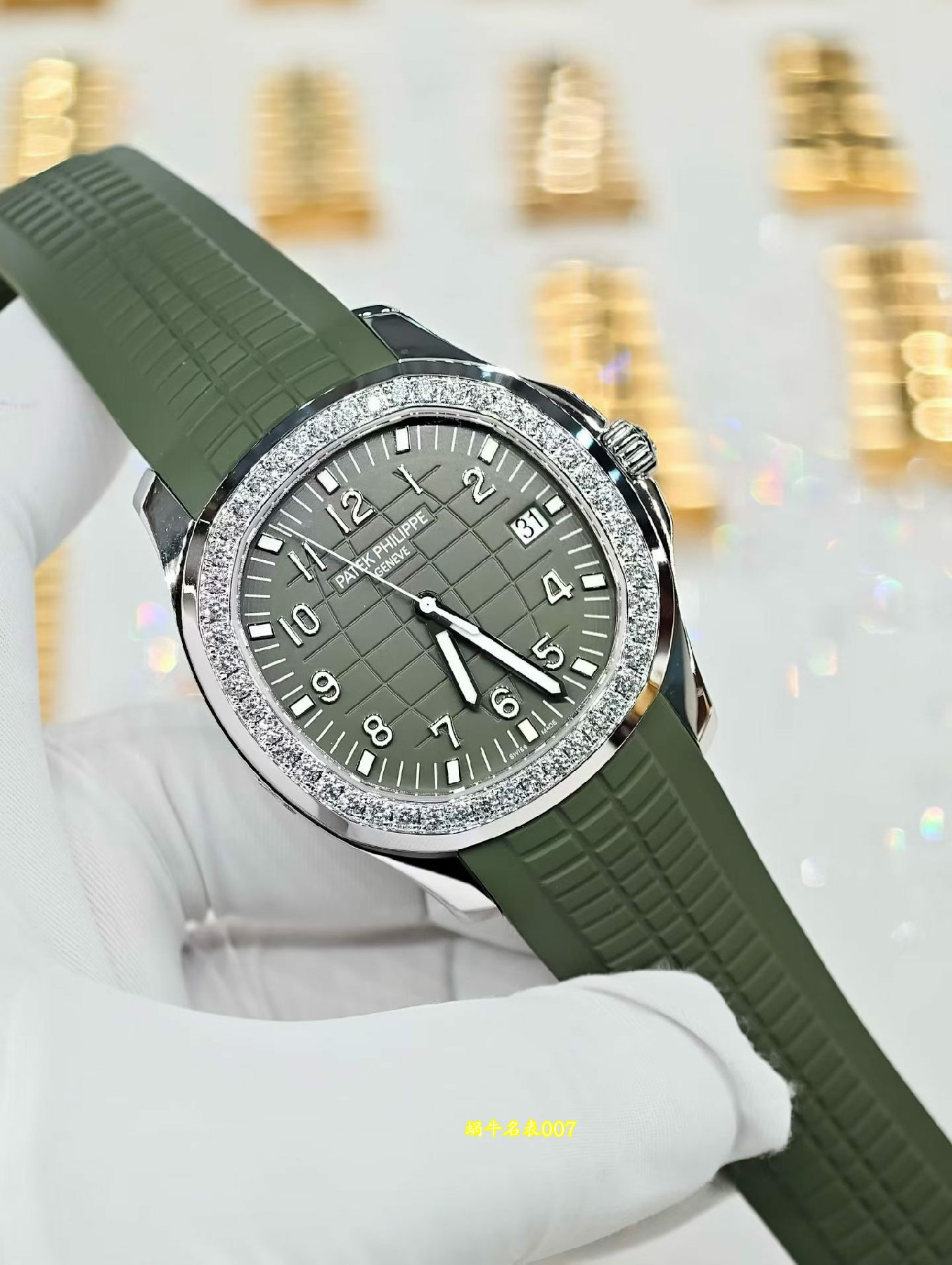 高级定制包金真钻 Patek Philippe replica watch百达翡丽AQUANAUT 5267/200A-011復刻手錶腕表 /  