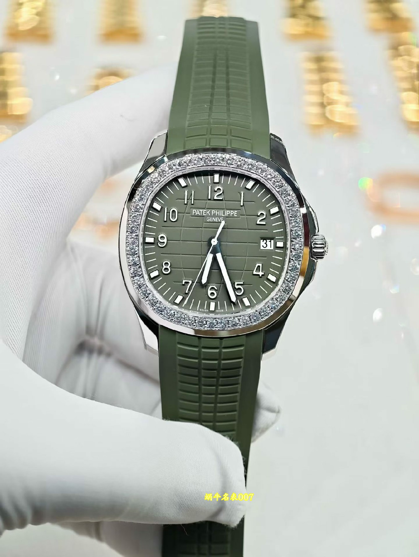 高级定制包金真钻 Patek Philippe replica watch百达翡丽AQUANAUT 5267/200A-011復刻手錶腕表 /  