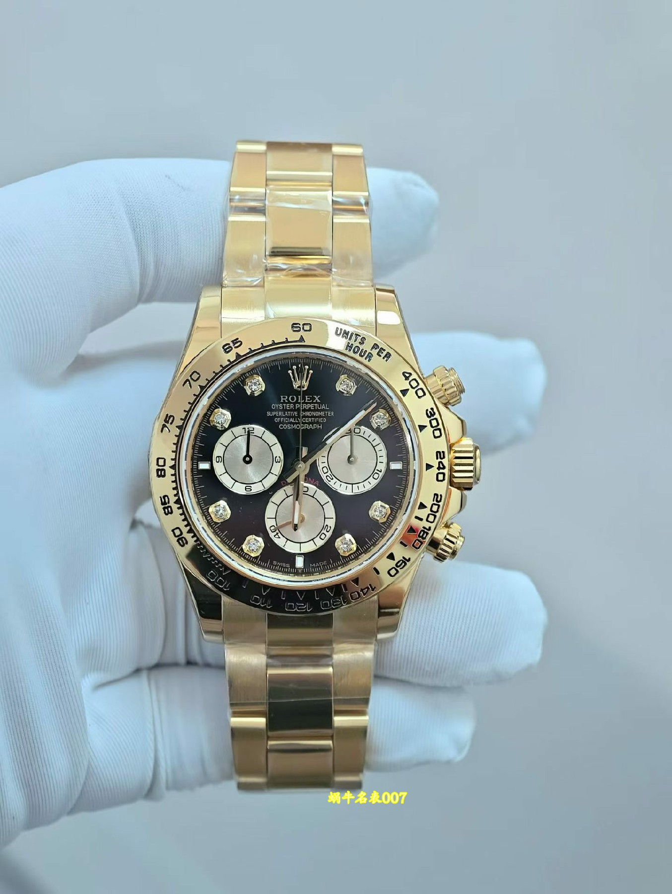 改装定制包金真钻加工 劳力士迪通拿 Rolex Daytona replica watch custom gold and diamonds m126508-0003腕表 /  