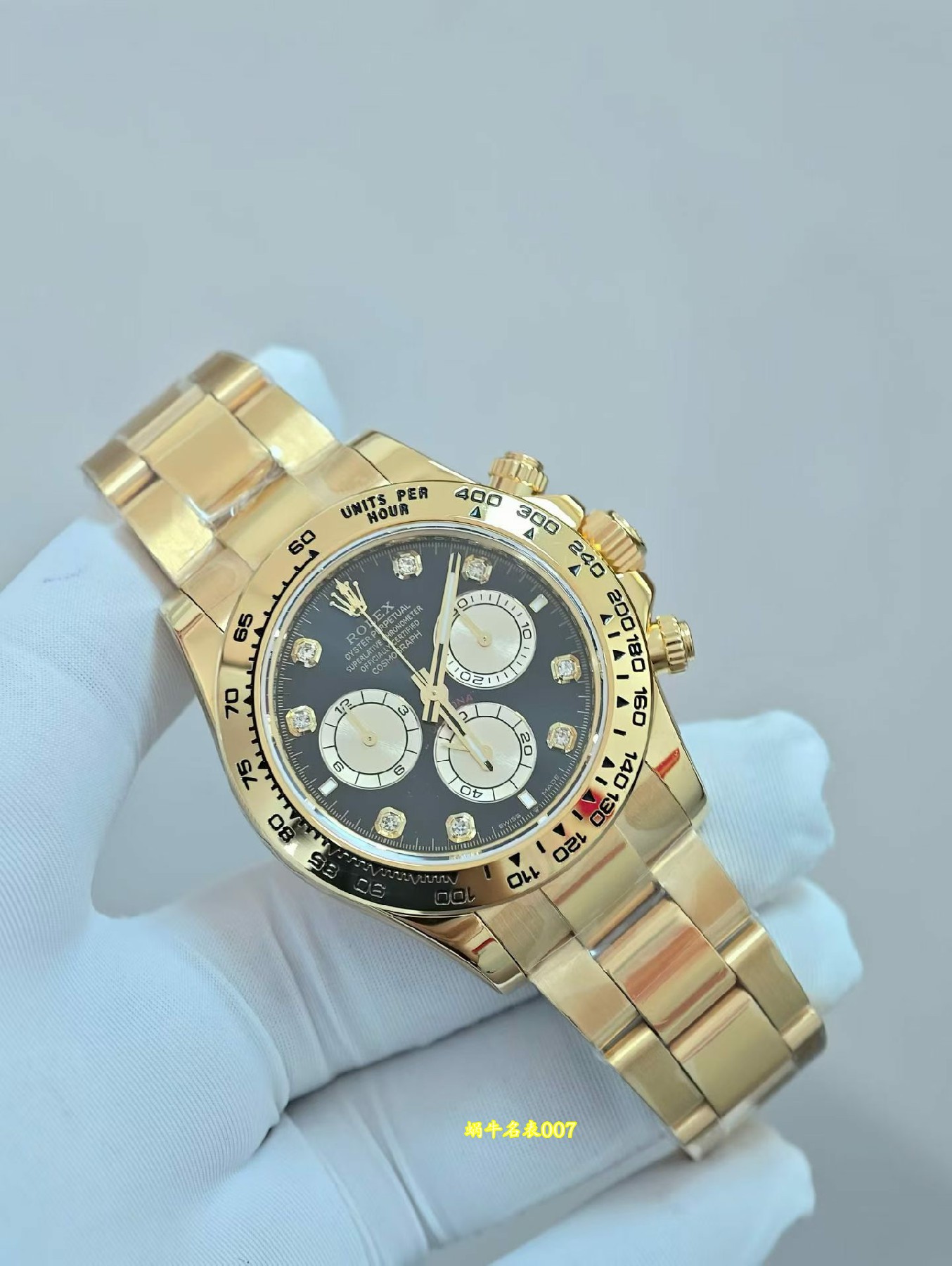 改装定制包金真钻加工 劳力士迪通拿 Rolex Daytona replica watch custom gold and diamonds m126508-0003腕表 /  