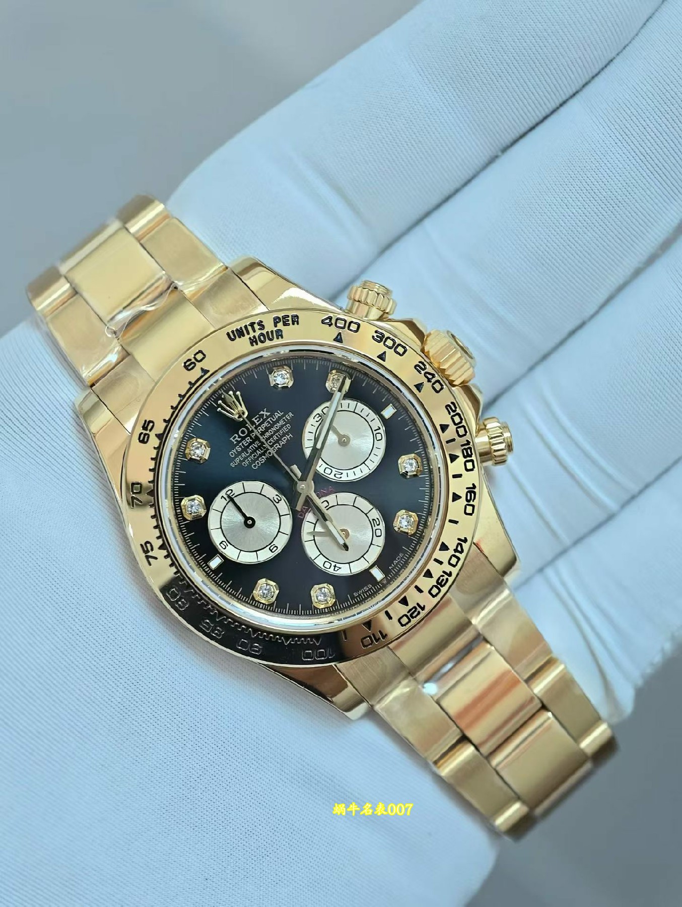 改装定制包金真钻加工 劳力士迪通拿 Rolex Daytona replica watch custom gold and diamonds m126508-0003腕表 /  