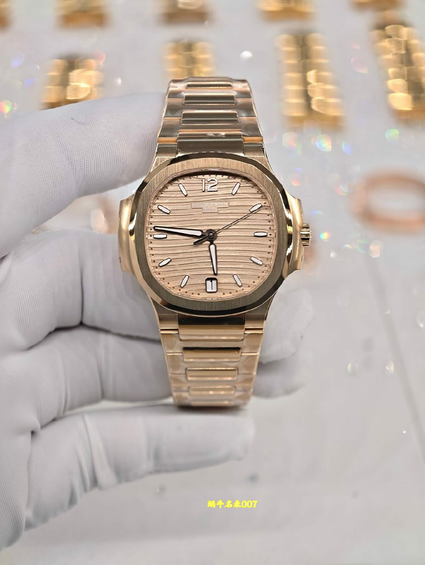 包金加工 百达翡丽鹦鹉螺女表 Patek Philippe replica watch 7118/1R-010腕表 /  