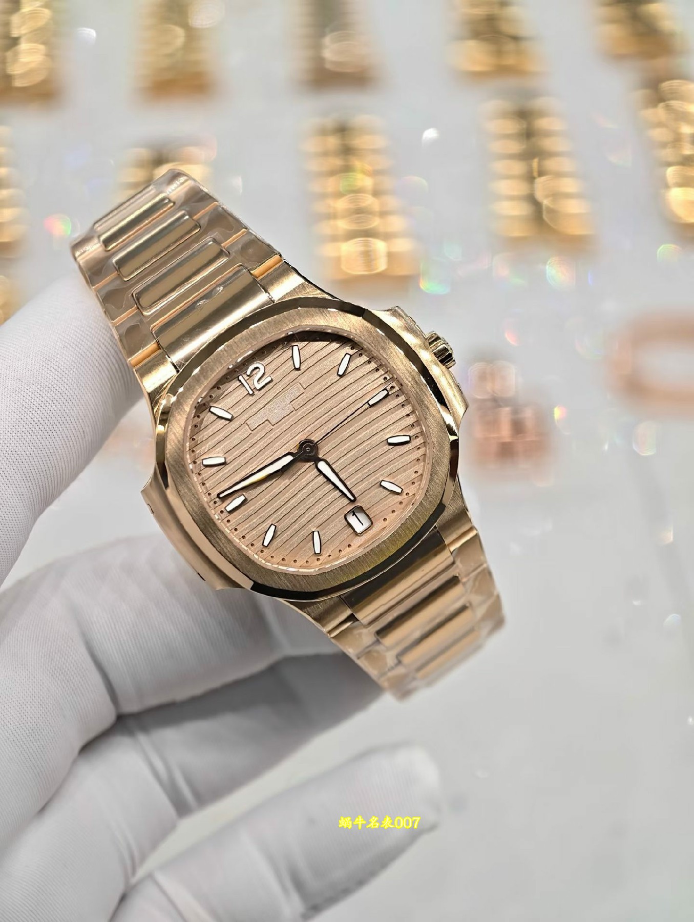 包金加工 百达翡丽鹦鹉螺女表 Patek Philippe replica watch 7118/1R-010腕表 /  