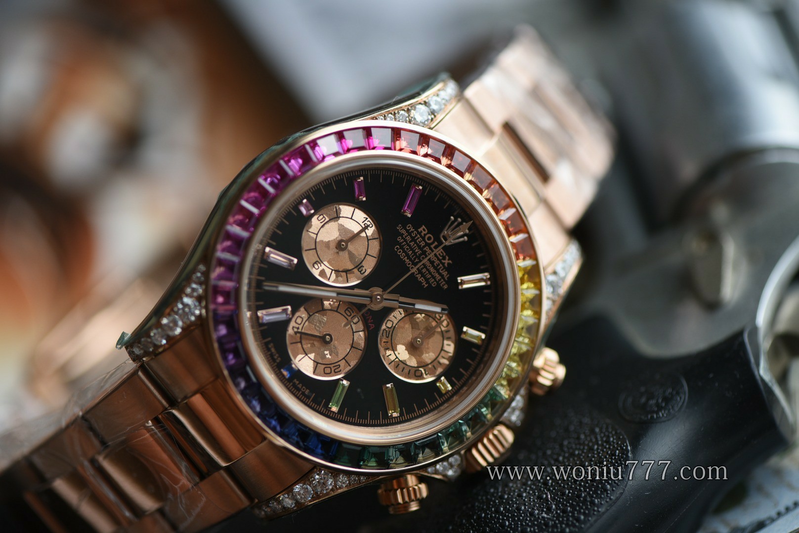 劳真钻包金 力士迪通拿彩虹迪116595 RBOW 高仿手表腕錶 replica Rolex watch Rainbow /  