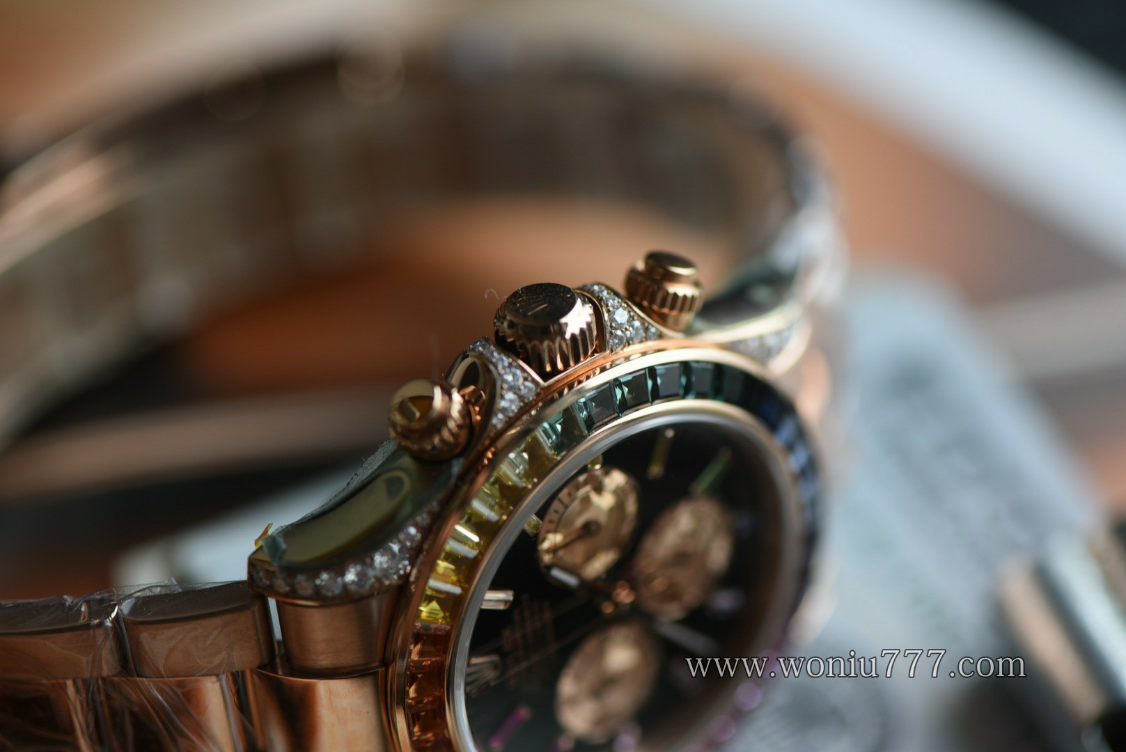 劳真钻包金 力士迪通拿彩虹迪116595 RBOW 高仿手表腕錶 replica Rolex watch Rainbow /  