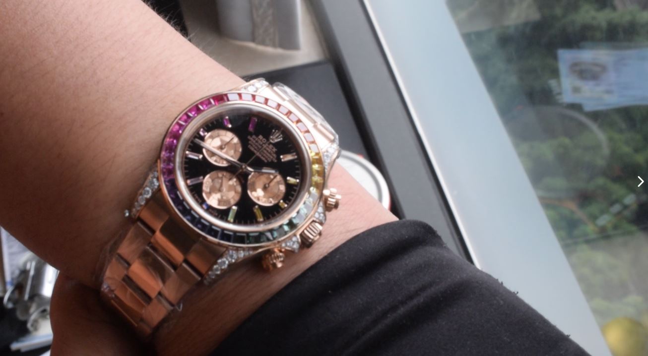 视频 包金镶钻改装表 劳力士彩虹迪迪通拿116595 RBOW 表 Rolex Rainbow Daytona Modified and customized watches / DSC_0077