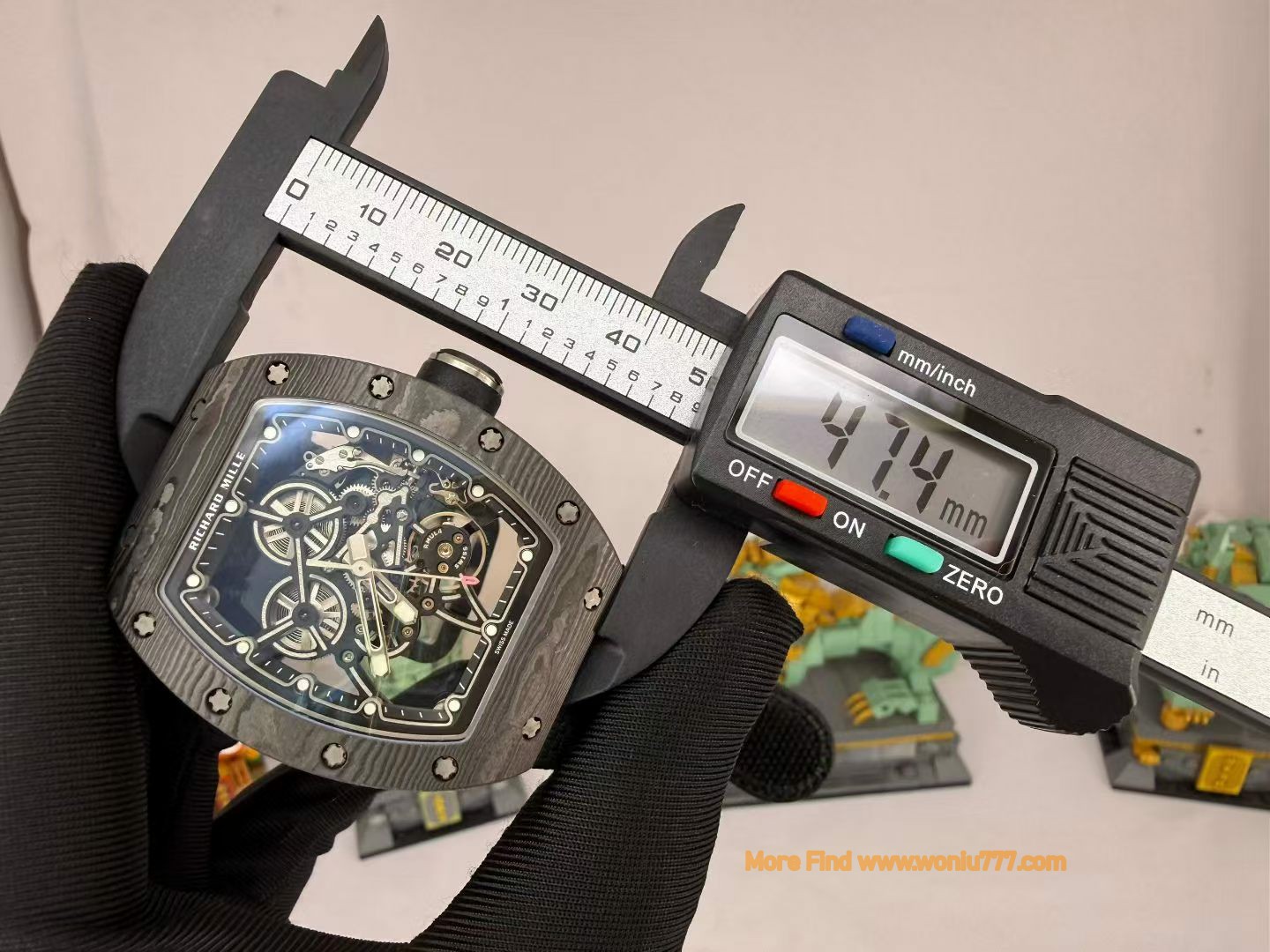 Modified and customized Richard Mille Men's Series RM 55-01Carbon TPT® Carbon Fiber watch /  