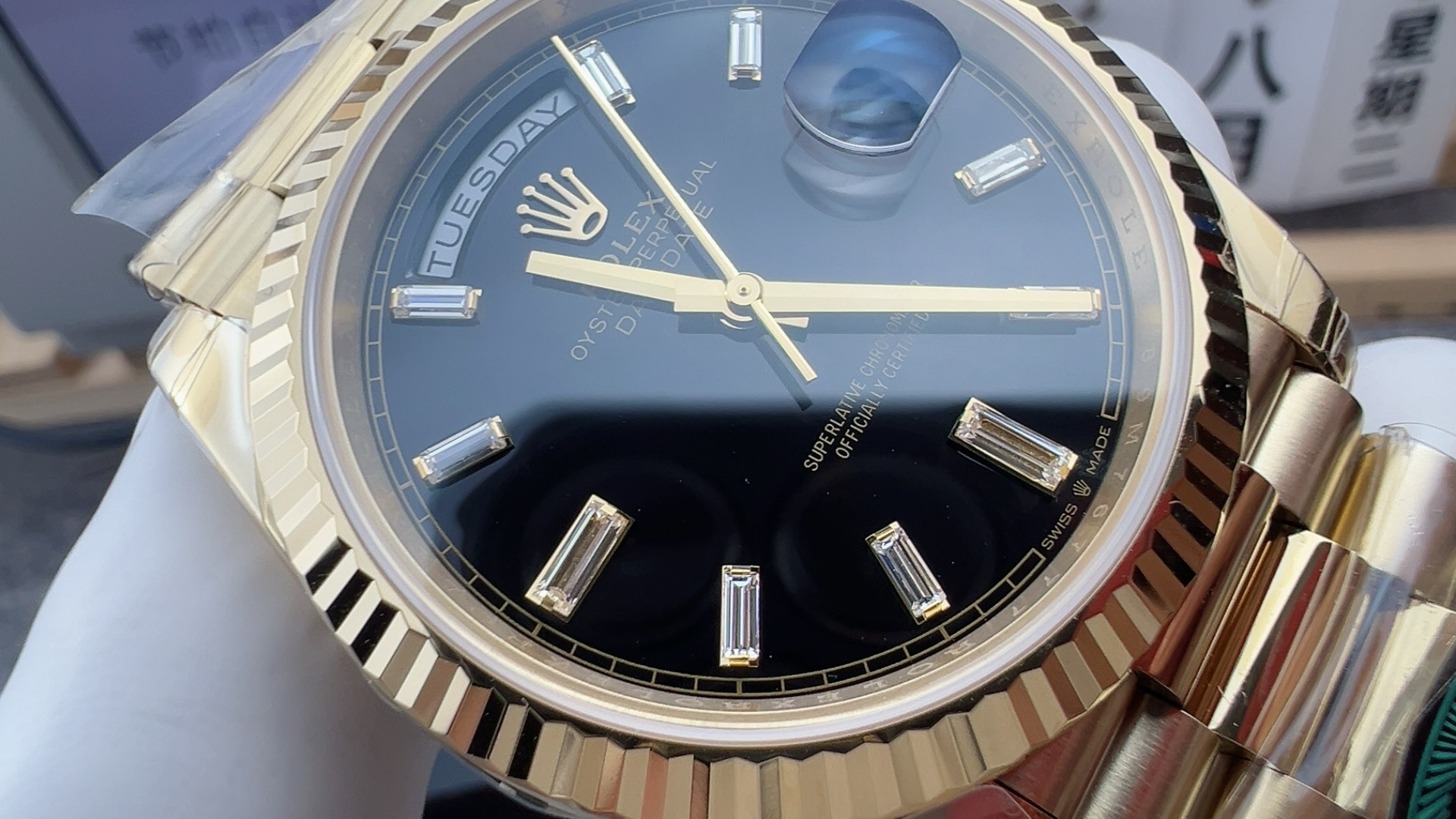 RC勞力士星期日曆黑冰糖高仿手錶 m228238-0059 Rolex Day-Date replica watch腕表 /  