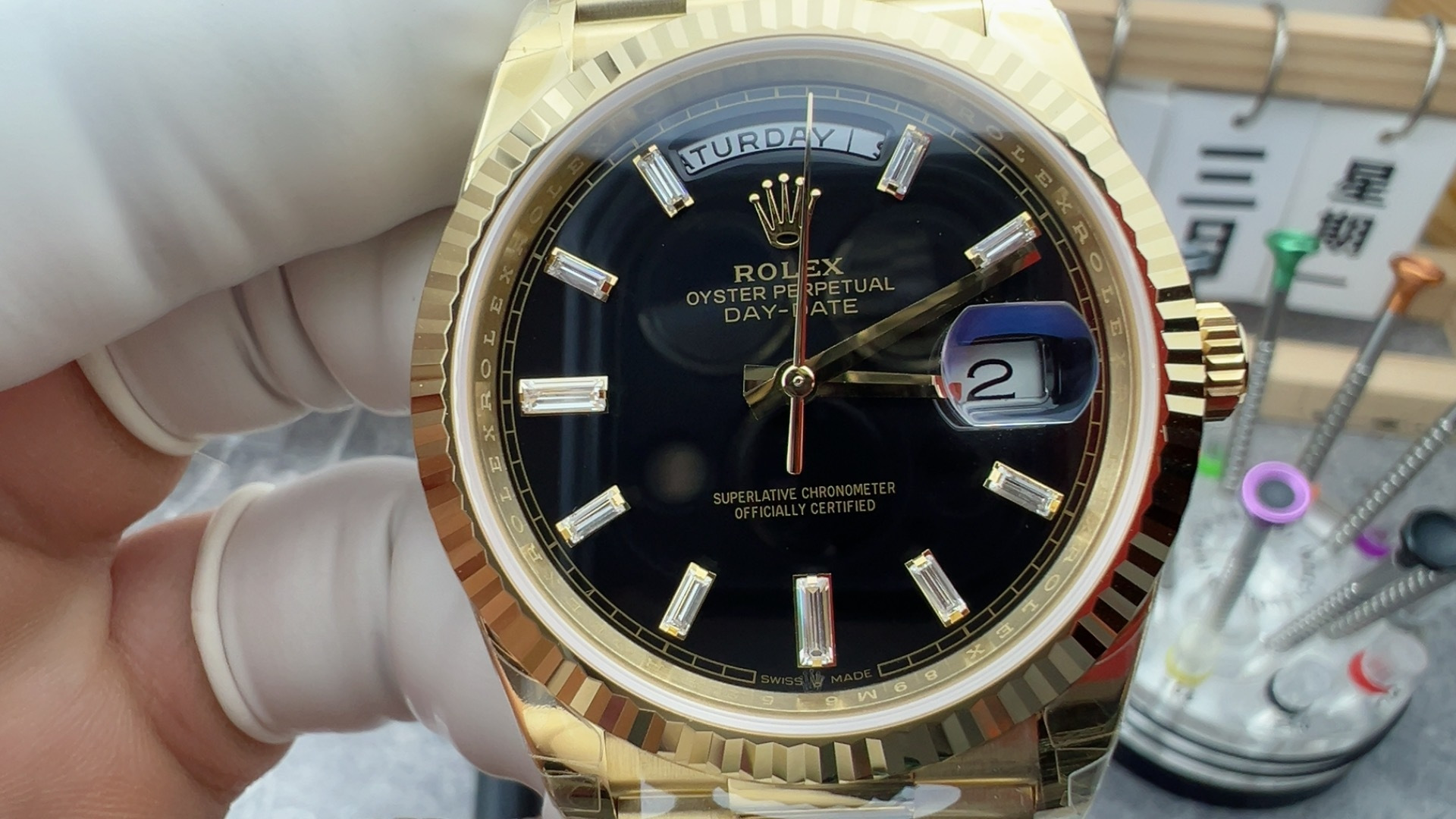 RC勞力士星期日曆黑冰糖高仿手錶 m228238-0059 Rolex Day-Date replica watch腕表 /  