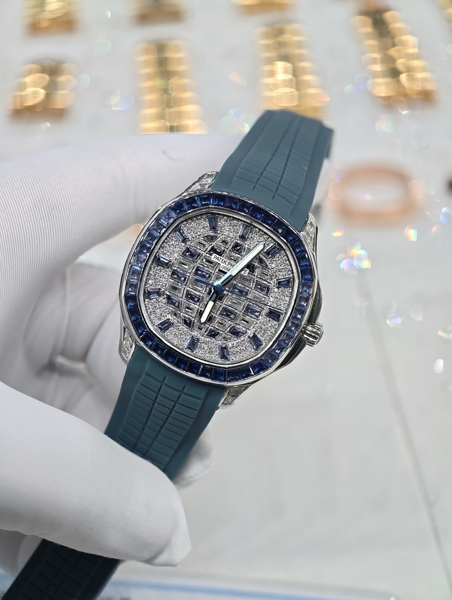 百达翡丽AQUANAUT手雷改装手表8K包厚金真钻加工 5268/461G-001腕表 /  